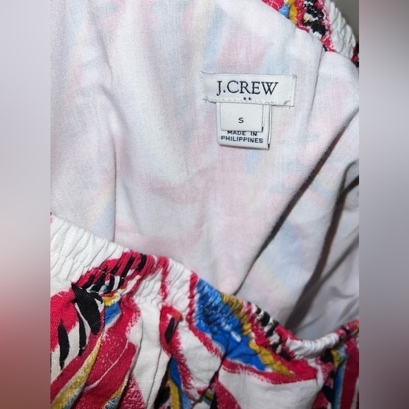 J. Crew Tropical Floral One Shoulder Linen + Cotton Blend Ruffle Dress Small - Picture 3 of 5